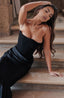 Women's Structured Strapless Corset Maxi Dress