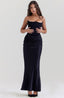 Women's Structured Strapless Corset Maxi Dress