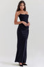 Women's Structured Strapless Corset Maxi Dress