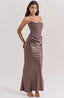 Women's Structured Strapless Corset Maxi Dress