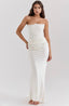 Women's Structured Strapless Corset Maxi Dress