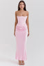 Women's Structured Strapless Corset Maxi Dress