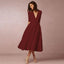 Women's Chic Deep V-Neck Midi Dress