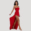 Women's Chic Strapless Slit Maxi Dress