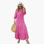 Women's Summer Boho Polka Dot V-Neck Flowy Maxi Sundress