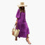 Women's Summer Boho Polka Dot V-Neck Flowy Maxi Sundress