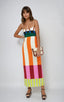 Women's Summer Colorblock Spaghetti Strap Midi Sundress