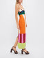 Women's Summer Colorblock Spaghetti Strap Midi Sundress
