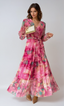 Women's Wrap Floral Summer Evening Maxi Dress