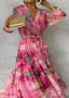 Women's Wrap Floral Summer Evening Maxi Dress