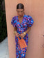 Women's Printed Puff Sleeve Summer Midi Dress