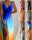 Women's Chic V-Neck High Slit Summer Midi Dress