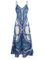 Women's Summer Wedding Boho Paisley Print Spaghetti Strap Maxi Dress