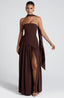 Women's Summer Wedding Guest Maxi Dress Strapless Side Slit