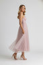 Women's Wedding Guest Corset Sweetheart Neck Tulle Midi Dress