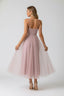 Women's Wedding Guest Corset Sweetheart Neck Tulle Midi Dress