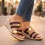 Women's Triple Strap Slip-On Low Wedge Sandals