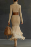 Women's Classic Beige Turtleneck Sweater Dress
