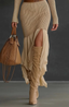 Women's Classic Beige Turtleneck Sweater Dress