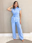 Women's Button-Down Shirt and Pants Set