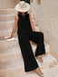 Women's Casual Two-Piece Sleeveless Top Wide Leg Pants Set