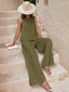 Women's Casual Two-Piece Sleeveless Top Wide Leg Pants Set