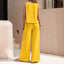 Women's Casual Two-Piece Sleeveless Top Wide Leg Pants Set