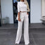 Women's Chic Two-Piece Crop Top Wide-Leg Pants Set