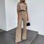 Women's Chic Two-Piece Crop Top Wide-Leg Pants Set
