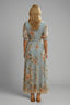 Women’s V-Neck Floral Puff Sleeve Midi Dress