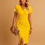 Women's V-Neck Side Slit Wrap Front Midi Dress