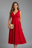 Women's Wedding Guest A-Line V-Neck Sleeveless Fitted Midi Dress