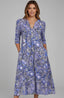 Women’s V-Neck and Three-Quarter Sleeves Midi Dress
