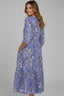 Women’s V-Neck and Three-Quarter Sleeves Midi Dress