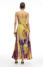 Women's Vibrant Pleated Floral Maxi Dress