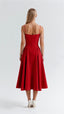 Women's Spaghetti Straps Corset Midi Dress