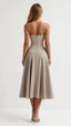 Women's Spaghetti Straps Corset Midi Dress
