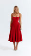 Women's Spaghetti Straps Corset Midi Dress