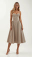 Women's Spaghetti Straps Corset Midi Dress