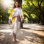 Women's Wedding Guest Abstract Print One Shoulder Fringe Hem Midi Dress