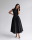 Women's Wedding Guest Bateau Neck Cap Sleeve Full Skirt Midi Dress