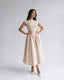 Women's Wedding Guest Bateau Neck Cap Sleeve Full Skirt Midi Dress