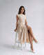 Women's Wedding Guest Bateau Neck Cap Sleeve Full Skirt Midi Dress