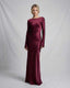 Women's Wedding Guest Boat Neck Long Sleeve Maxi Dress
