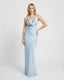 Women's Wedding Guest Cowl Neck Sleeveless Flowy Maxi Dress