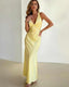 Women's Wedding Guest Deep V-Neck Sleeveless Maxi Dress