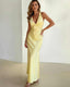 Women's Wedding Guest Deep V-Neck Sleeveless Maxi Dress