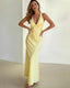 Women's Wedding Guest Deep V-Neck Sleeveless Maxi Dress