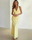 Women's Wedding Guest Deep V-Neck Sleeveless Maxi Dress
