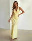 Women's Wedding Guest Deep V-Neck Sleeveless Maxi Dress
